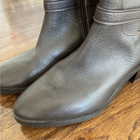 Coach Sullivan Safari Chestnut Brown Pebbled Leather Luxury Tall Riding Boots - Picture 9 of 10